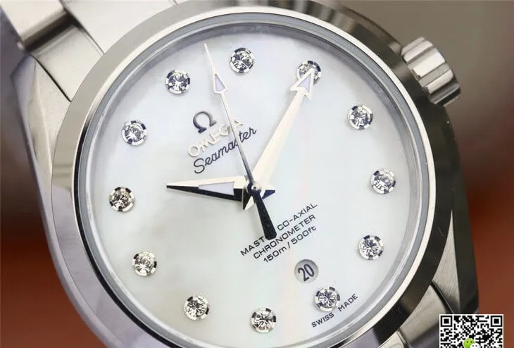 Omega Seamaster 231.10.34.20.55.002 Aqua Terra 150M 3S Factory 1:1 Best Edition Replica Watch White Diamond Dial